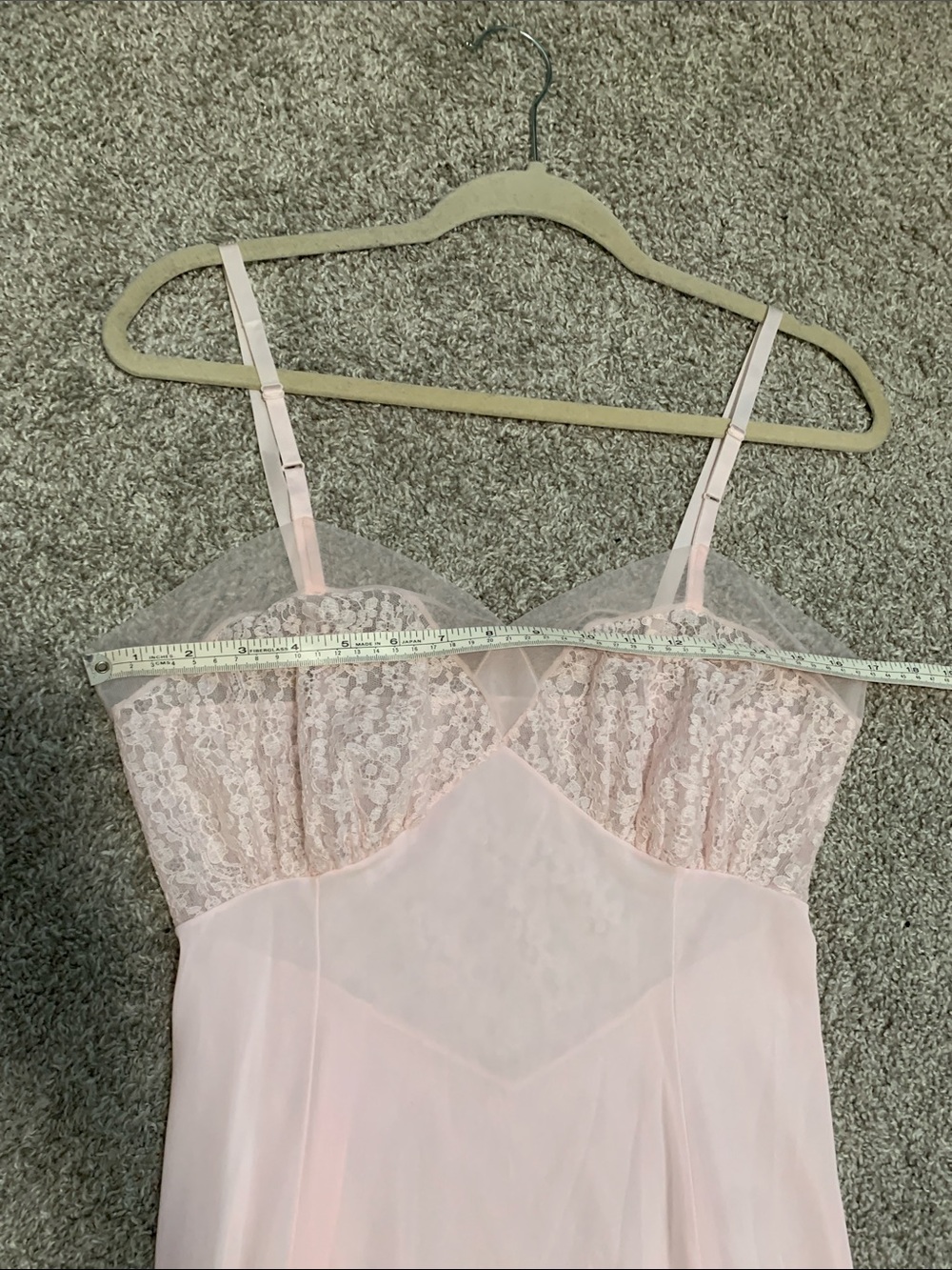 Vintage Light Pink Lace-Trim Slip Dress - Picture 7 of 9